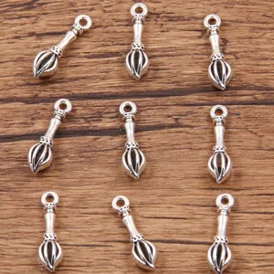 Pendentifs breloques plume en alliage de metal argente accessoires de bijoux DIY 9pcs