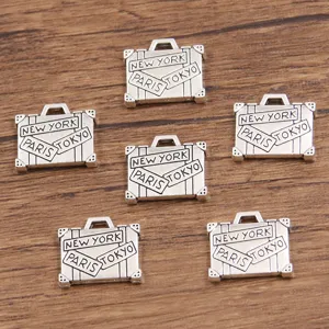 Breloques valise voyage argent metal accessoires fabrication bijoux DIY gros vintage pendentifs