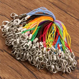 Kleurrijke karabijnhaak koord riemen, veelkleurige DIY telefoon bedel accessoires