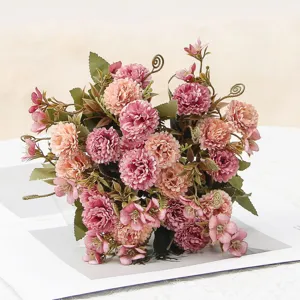 Künstlicher Blumenstrauß Nelke Flieger Falsche Blumen Kunststoff Seide Heimtextilien Hochzeit Party Blumenarrangement