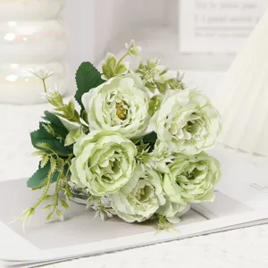 Bouquet di fiori di peonia artificiali decorazione floreale in seta per interni soggiorno
