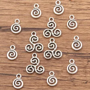 Ciondolo a Spirale Rotondo Traforato in Lega Minimalista per Creazione Gioielli Fai da Te Collana Bracciale Custodia Telefono Argento Antico Bronzo