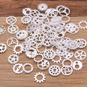 Mini ingranaggi meccanici steampunk in lega ciondoli per creazione gioielli fai da te.