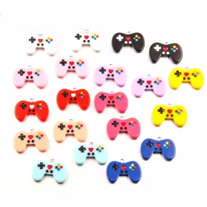 Ciondoli per controller di gioco in resina colorata per gioielli fai da te e collane.