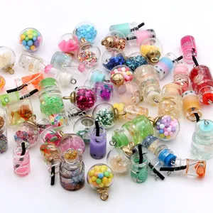 Alloy Glass Resin Miniature Tea Cup Milk Bottle Ball Pendants Charms Fruit Star Sequins Infill Mixed Craft Findings For Handmade DIY Earring Necklace