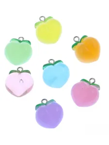 Candy color peach resin charms 17x20mm DIY jewelry pendants for necklace bracelet bag 7pcs
