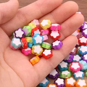 Perles intercalaires en acrylique colore, ideal pour la creation de bijoux DIY d'enfants.