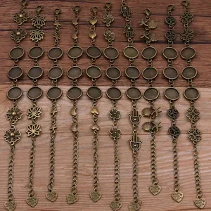 10τμχ Αντικέ Μπρονζέ DIY Κενό Βραχιόλι Στεφάνης 12mm Καμποσόν Δίσκος Αξεσουάρ Κοσμημάτων