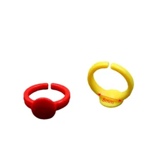 Bunte DIY Plastik Ring Rohlinge verstellbare Ringfassungen für handgemachte Kinderschmuck