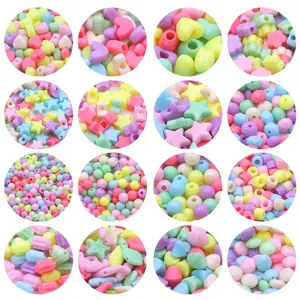 Gemengde Acryl Hars Kralen Gekleurde Hart Ster Geometrische Tussenkralen Voor Kinderen DIY Handwerk Armband Ketting Sieraden Maken