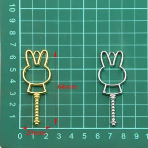 Gold silber hase uv harz lünette anhänger rahmen diy handwerk zubehör 23x64mm