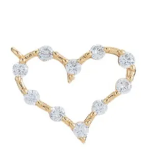 14K Verguld Hart Zirkonia DIY Bedel Hanger voor Ketting Oorbellen Sieraden Maken Accessoires