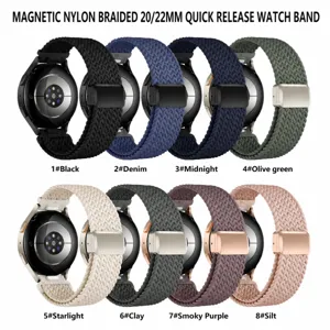 Bracelet de montre magnétique tressé en nylon de remplacement pour montre intelligente, couleurs.