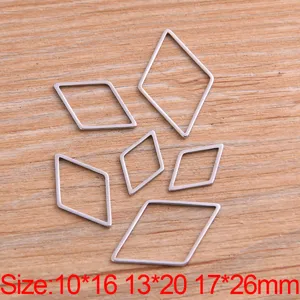 Pendentifs lunette losange en acier inoxydable pour fabrication de bijoux DIY, géométriques.