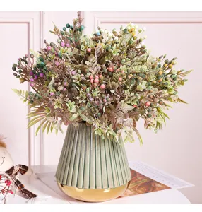 Artificial flower bouquet plastic plant simulation floral arrangement for home decor