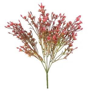 Artificial red fake flower 5-fork bouquet for home and office decoration main photo.