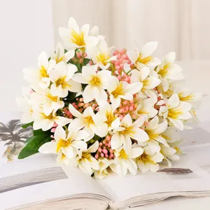 Bouquet di fiori di giglio bianco artificiale decorazione casa supporto per foto