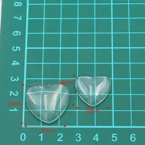 Clear glass heart cabochon DIY time gemstone blank, transparent crystal stone for jewelry.