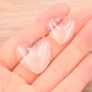Clear Heart Glass Cabochons Transparent DIY Time Gem Stones Jewelry Making Pendants Crafts