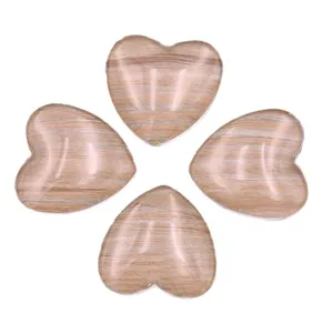 Heart glass cabochon time gem patch DIY jewelry making material transparent heart shape