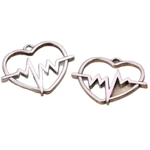 DIY legering hart ECG bedels hangers sieraden connectors handwerk accessoires set