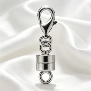 Silver magnetic necklace clasp lobster hook DIY jewelry findings component for bracelet making.