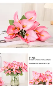 Prachtige kunstmatige calla lelie boeket roze nep bloem home decoratie bloemstuk