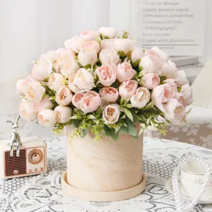 Künstliche Pfingstrose Blume Topfpflanze gefälschte Rose Heimdekoration Tischdeko neu