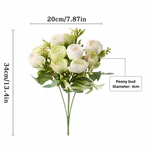 Künstlicher Pfingstrosen Blumenstrauß künstliche Rosen für Heimtextilien Deko Party 1Stk