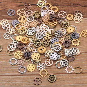 Mini ingranaggi in metallo steampunk ciondoli in lega mista colori fai da te gioielli
