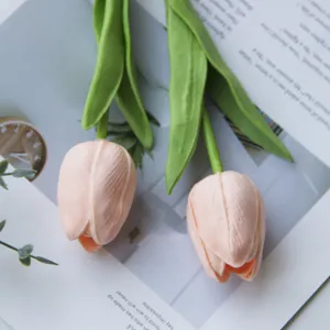 PU mini tulipes τεχνητά λουλούδια μπουκέτο προσομοίωση γάμου διακόσμηση σπιτιού ροζ φυτά