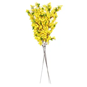 Fiori di forsizia artificiali in seta gialla 11 rami finti decorazione per la casa giardino