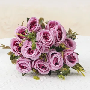 Bouquet di rose artificiali fiori di seta decorazione per la casa composizione floreale