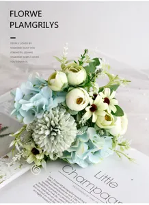 Bouquet di fiori artificiali rose ortensie di seta decorazione per la casa tavola