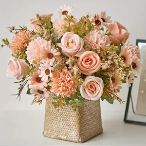 Künstlicher Blumenstrauß Simulation Rose Gänseblümchen Heimhochzeit dekorative Tischarrang.