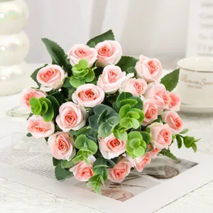 Bouquet di rose artificiali fiori finti decorazione per la casa festa di matrimonio tavolo