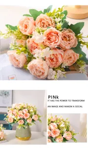Artificial peony flower bouquet for home decoration, wedding floral arrangement and table decor.