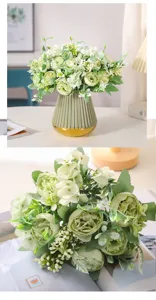Nordic ins style artificial peony flower bouquet home decoration green faux floral