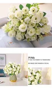 Bouquet di fiori di rose artificiali decorazione di nozze di casa disposizione floreale