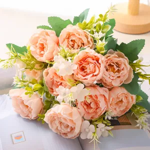 Artificial Peony Flower Bouquet Silk Fake Flowers For Home Wedding Decoration