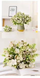 Ramo de flores artificiales tulipán magnolia elegante decoración hogar accesorio foto