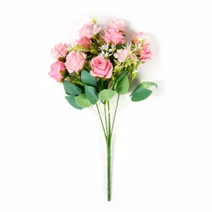 Bouquet di fiori artificiali rose ortensie in seta per matrimonio decorazione casa