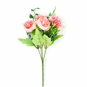 Artificial Peony Hydrangea Flower Bouquet Silk Fake Flowers Wedding Home Decor