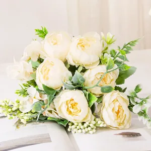 Handmade artificial peony flower bouquet for home decoration, wedding, and holiday party.
