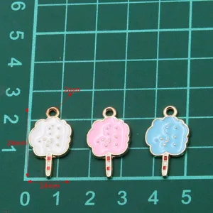 3 Couleurs DIY Pendentifs Barbe à Papa Émaillée Doré Or KC Fabrication Bijoux 14x24mm