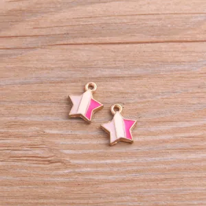 DIY legering sieraden accessoires KC goud snoep kleur vijfhoekige ster hanger.