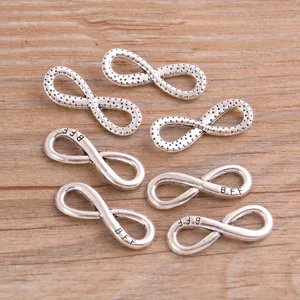 DIY Zinklegierung Unendlichkeit 8er Verbinder Anhänger für Armbänder Schmuckherstellung 9x24mm