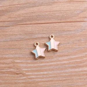 DIY legering geëmailleerde ster hangers snoepkleur metalen bedels voor sieraden 2st