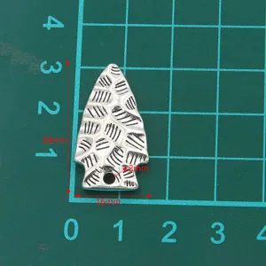 DIY metal arrow pendant charm with hammered texture, 16x28mm jewelry making accessory.