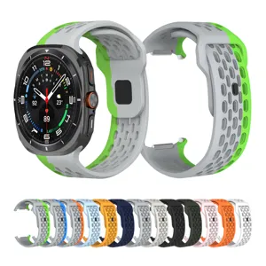 Silicone watch strap breathable mesh replacement band for smart watch sports wristband